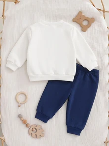 SHEIN 新生兒嬰兒套裝 秋冬款 - 白色 - 查看 6