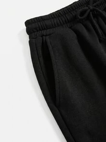 Tween Girl Knit Light Gray Loose Casual Versatile Drawstring Pocket Wide Leg Sweatpants - Multicolor - View 4