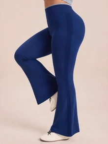 SHEIN Rhythm Era Women Plus Size Sports Leggings & Pants - Navy Blue - View 3