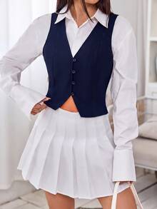 SHEIN EZwear بليزرات نسائية خفيفة الوزن - أزرق بحري - مشاهدة 5