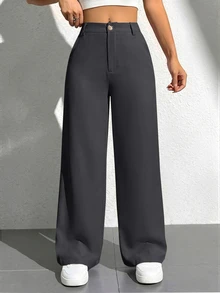SHEIN PETITE Women Pants - Dark Grey - View 3
