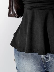 SHEIN ICON 加大襯衫 - 黑色 - 查看 8