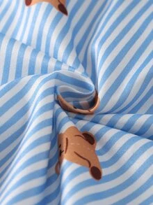 Baby Boy Striped & Bear Print PJ Set - Multicolor - View 8
