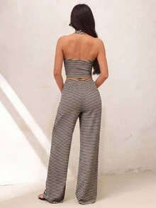 SHEIN PETITE 女士兩件套 - 棕色 - 查看 2