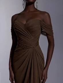 Elitara Women Formal & Evening Dresses - Coffee Brown - View 4