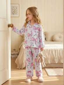 SHEIN بيجامات طفلة صغيرة - وردي - مشاهدة 5