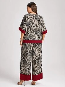 Comfylo Plus Size Co-Ords Fall - Multicolor - View 2