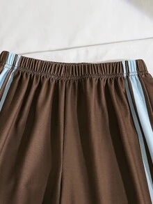SHEIN 2件組青少年女孩秋季T恤套裝 - 棕色 - 查看 11
