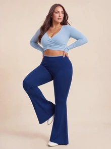SHEIN Rhythm Era Women Plus Size Sports Leggings & Pants - Navy Blue - View 6