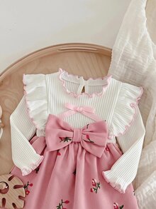 SHEIN 新生兒連身裙 - 粉色 - 查看 3