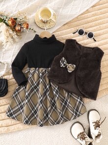 SHEIN Young Girls Dresses - Black - View 3