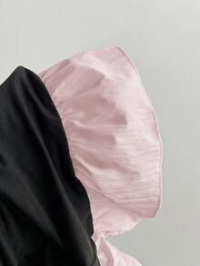 Elamini เสื้อยืด 2 in 1 แต่งสีบล็อก ชายระบาย ติดกระดุมด้านหน้า - สีชมพู - ดู 3