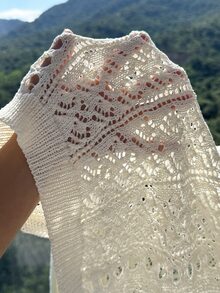 Comfortcana Plus Solid Pointelle Knit Sweater Fall - White - View 7