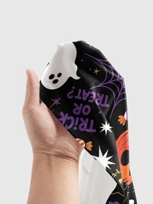 ROMWE Goth Halloween Print Cami Dress - Black - View 5