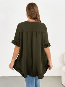 Shapeblank Blusas Extra Grandes - Verde militar - Ver 2