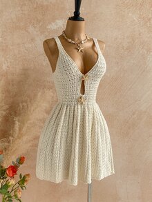 Soleia Plus Size Sweater Dresses Fall - Apricot - View 3