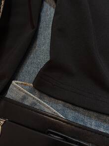 Attitoon Sudadera corta con cremallera, cordón y strass con diseño de araña - Negro - Ver 7