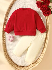 SHEIN Newborn Baby Sets - Red - View 3