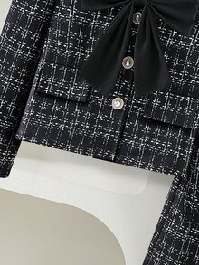SHEIN 2件組女童開學季秋季外套套裝 - 黑色 - 查看 6