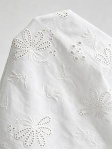 Ontre Floral Embroidery Button Front Shirt - White - View 8