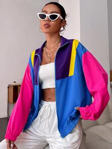 SHEIN EZwear 女式輕質夾克 - 寶藍色 - 查看 3