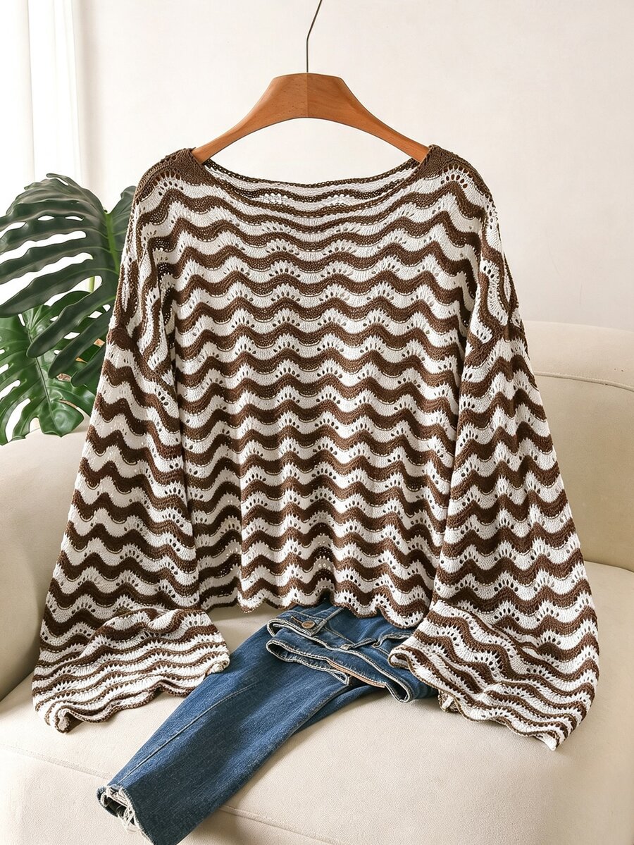 CosyJoli Áo len Plus Size - màu nâu - Xem 1