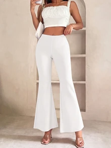 SHEIN PETITE Women Pants - White - View 4
