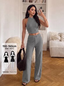 SHEIN PETITE 女士兩件套 - 黑與白 - 查看 7