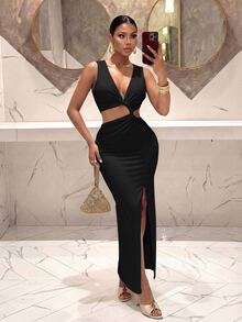 Slaydiva Women Maxi Dresses - Black - View 9