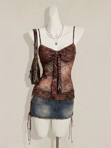 SHEIN ICON 女士背心 - 棕色 - 查看 10