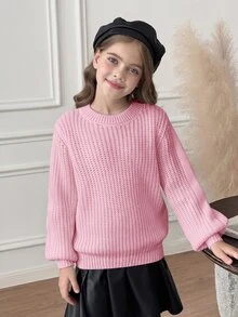 SHEIN Tween Girls Sweaters - Grey - View 6