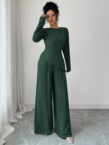 SHEIN Raffinéa Ropa Dos piezas para Mujer - Verde Oscuro - Ver 6