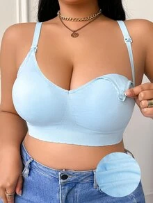 Moonlight&Mama Plus Size Maternity Bras - Blue - View 1