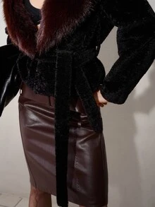 MOTF PREMIUM WOMEN FAUX FUR COATS - Black - View 6