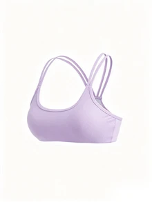SHEIN Cheerettes 輕支撐雙肩帶運動內衣 - 紫色 - 查看 7
