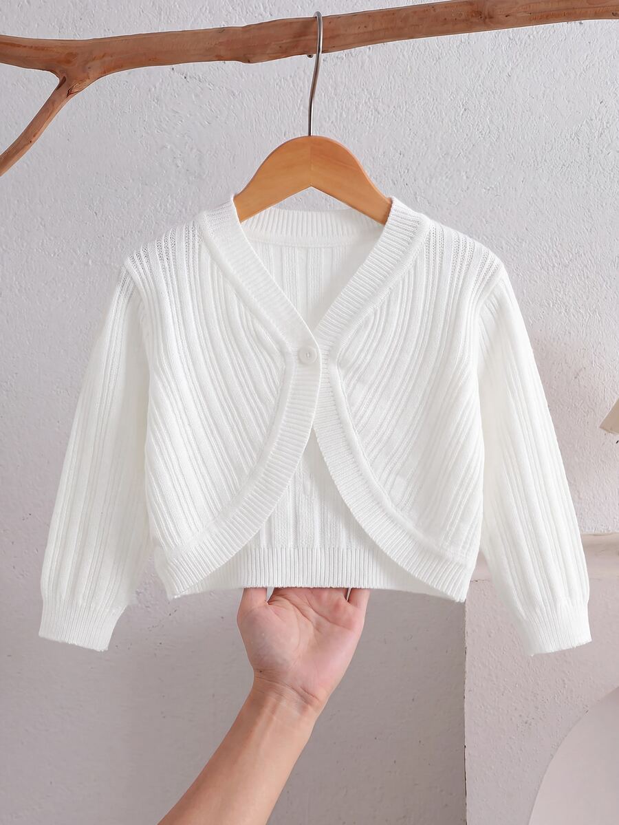 SHEIN Baby Girls Cardigans - White - View 1