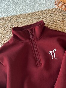 SHEIN Girls' Spring/Fall Outfits  Sporty Bow Embroidered  Long Sleeve Sweatshirt Set, Simple And Comfortable,Fall Outfits Suitable For Sports Casual Wear - Red - View 7