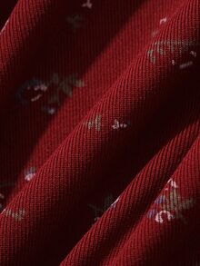 DAZY Solid Frill Trim Knot Front Cami Sleep Dress - Burgundy - View 7