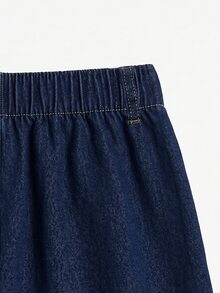 Elenzga High Waist Wide Leg Jeans Without Belt - Dark Wash - View 8