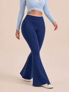 SHEIN Rhythm Era Women Plus Size Sports Leggings & Pants - Navy Blue - View 4