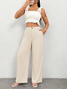 SHEIN PETITE Women Pants - Apricot - View 6