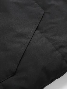 Manfinity Homme Men Solid Thermal Hooded Longline Padded Coat - Black - View 6