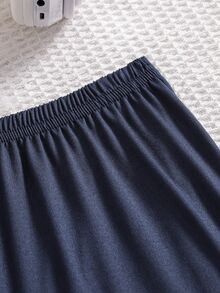 Tween Boy Contrast Piping PJ Set - Navy Blue - View 4