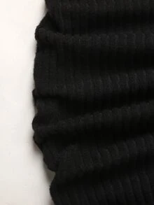 SHEIN 青少年女孩蝙蝠袖側褶皺洋裝 - 黑色 - 查看 5