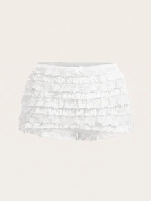 SHEIN ICON 女士短褲 - 白色 - 查看 4