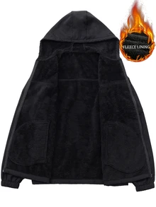 Manfinity Homme Men Teddy Lined Hooded Jacket - Black - View 4