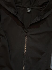Attitoon Sudadera corta con cremallera, cordón y strass con diseño de araña - Negro - Ver 3