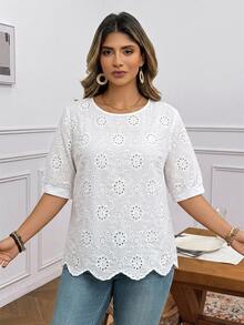 Comfylo Plus Size Blouses - White - View 5