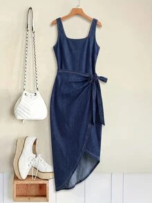 EMERY ROSE EMERY ROSE Plus Size Denim Dresses Fall/Winter - Blue - View 1