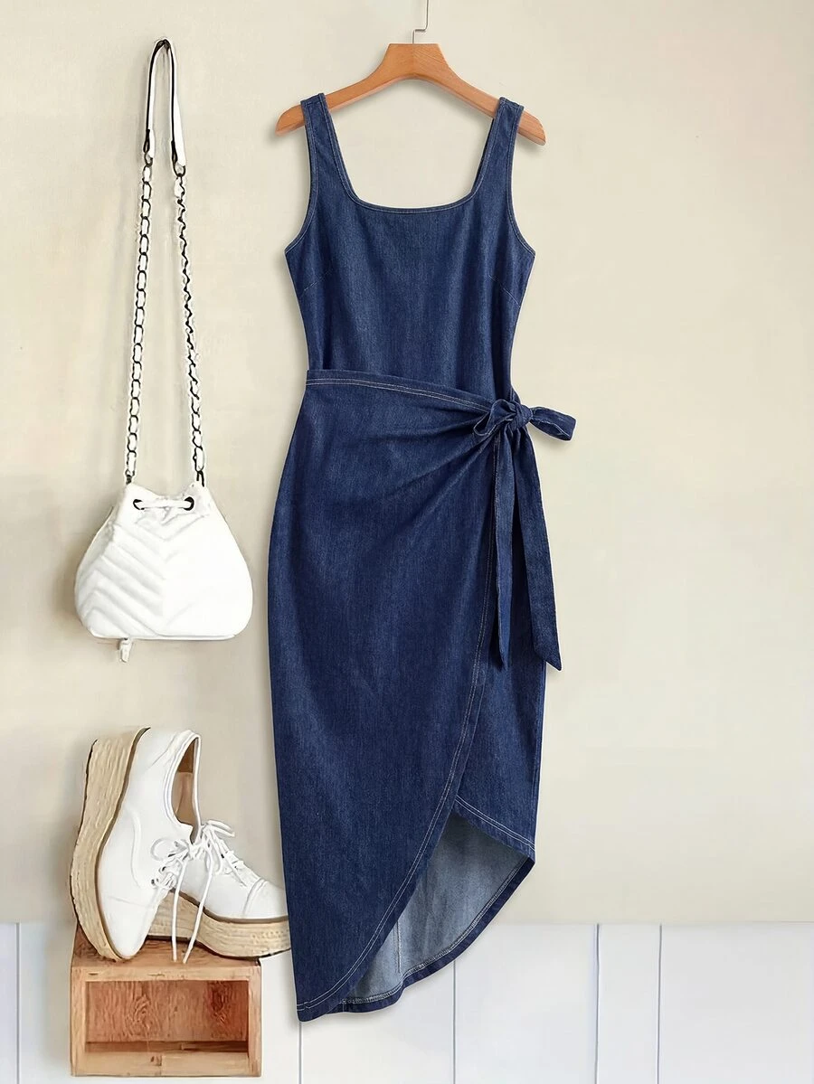 EMERY ROSE EMERY ROSE Plus Size Denim Dresses Fall/Winter - Blue - View 1